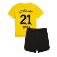 Borussia Dortmund Donyell Malen #21 Domáci Detský futbalový dres 2023-24 Krátky Rukáv (+ trenírky)